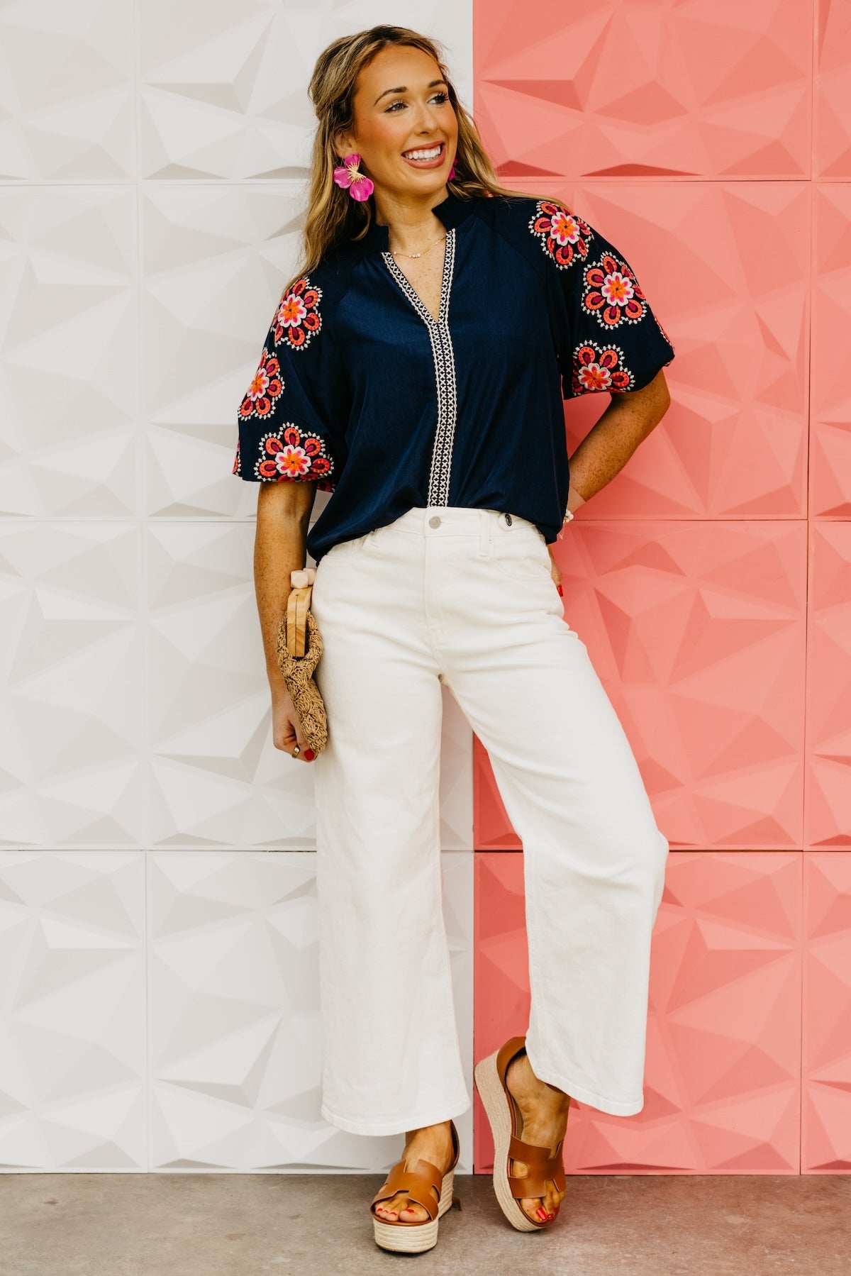 The Trey Embroidered Puff Sleeve Top