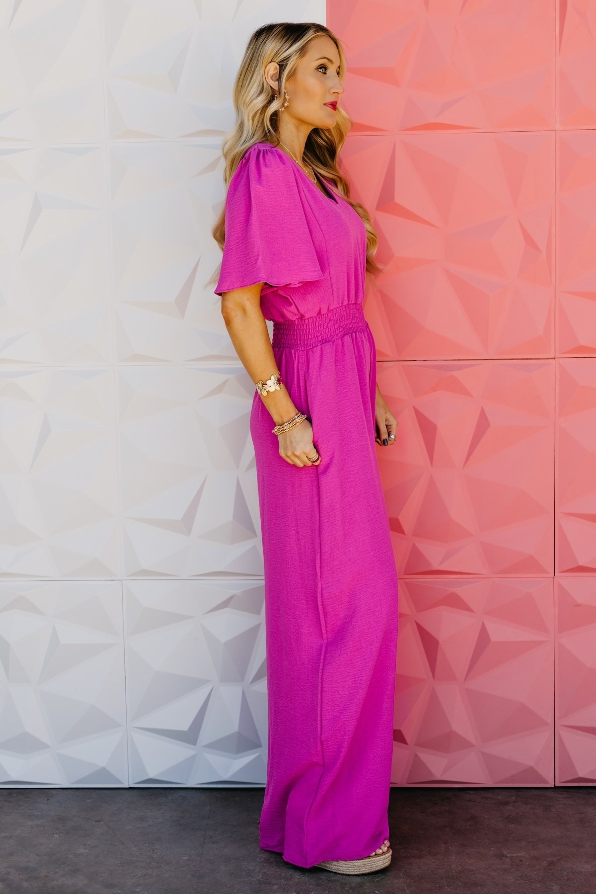 The Elena Wide Leg Woven Jumpsuit