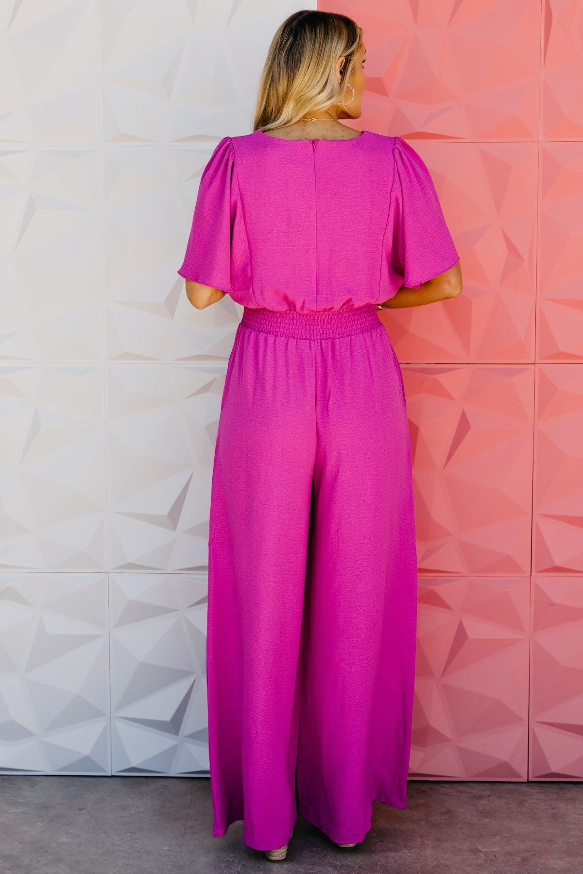 The Elena Wide Leg Woven Jumpsuit