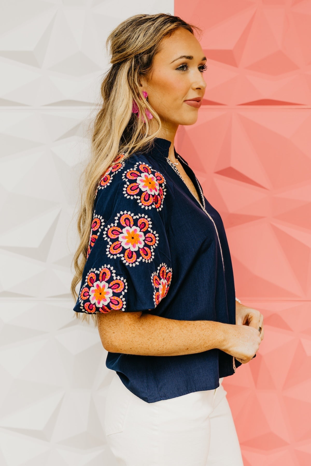 The Trey Embroidered Puff Sleeve Top