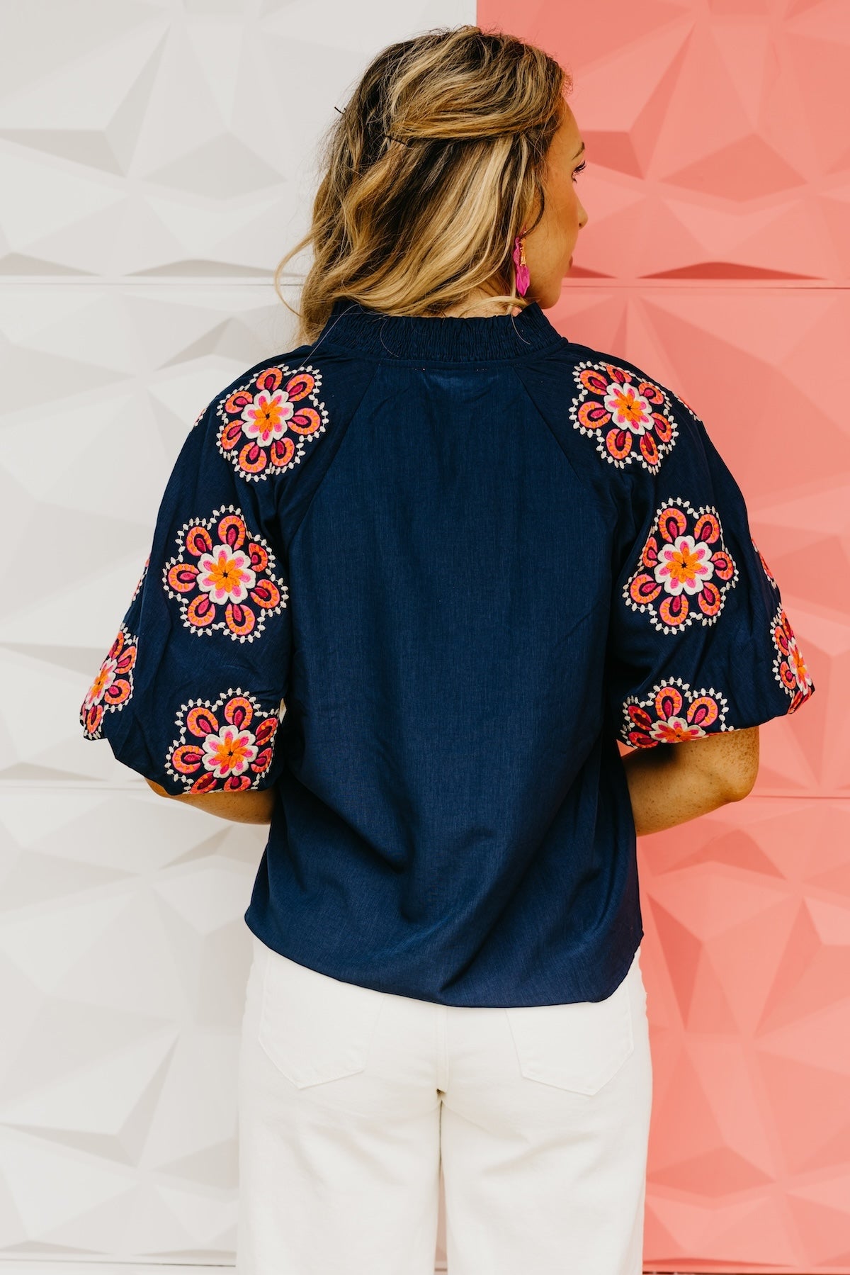 The Trey Embroidered Puff Sleeve Top