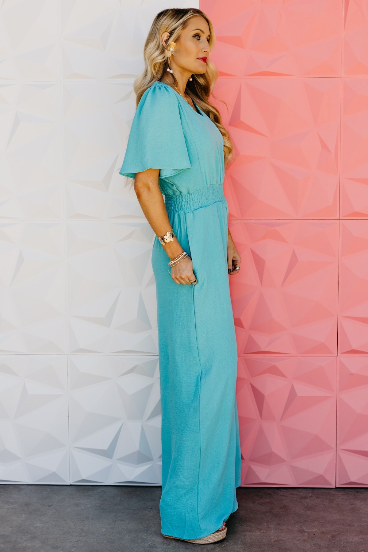 The Elena Wide Leg Woven Jumpsuit