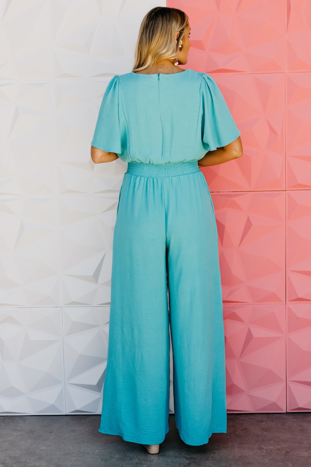 The Elena Wide Leg Woven Jumpsuit