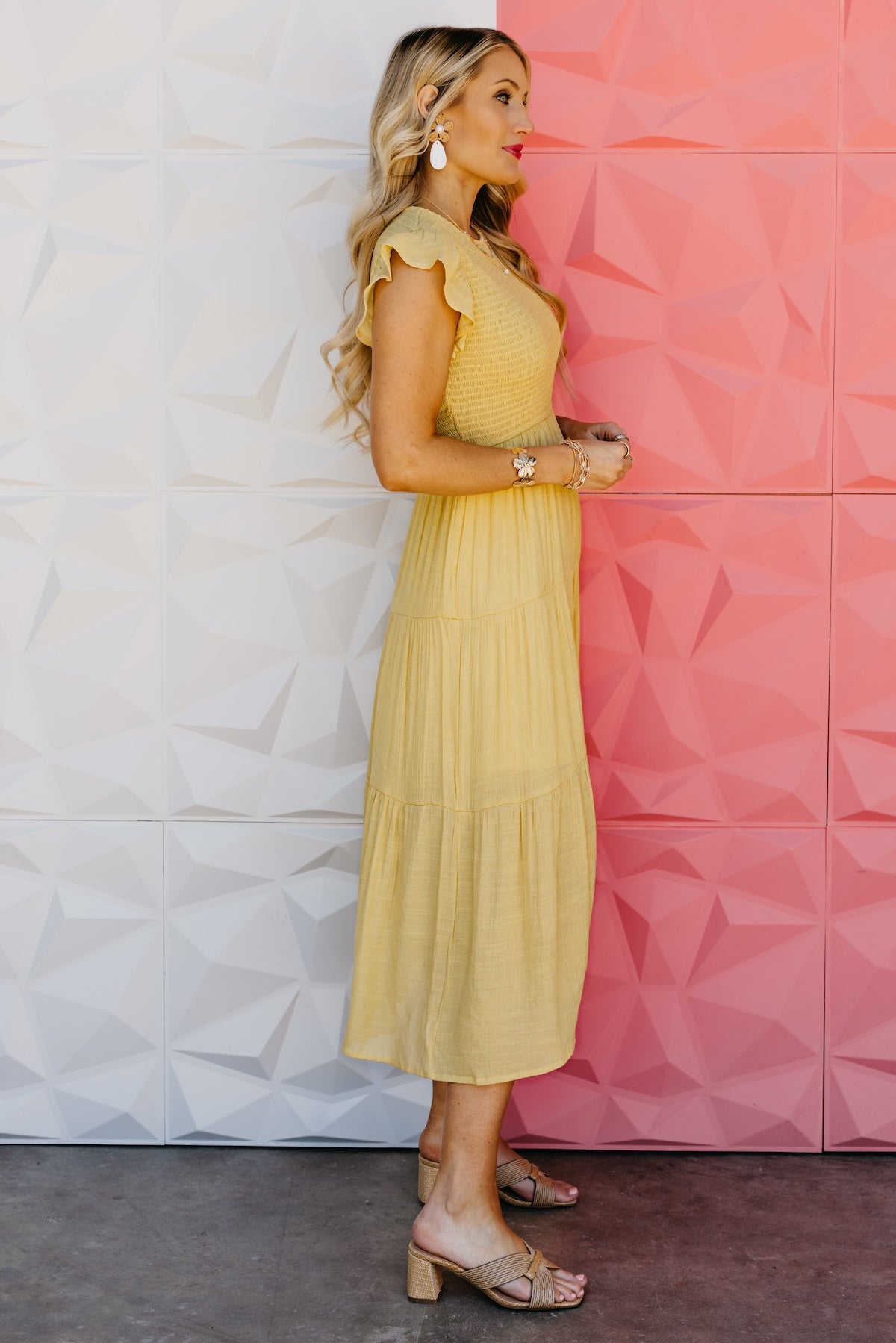 The Angeline Smocked Tiered Midi Dress