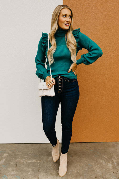 The Kellen Ribbed Turtleneck Top