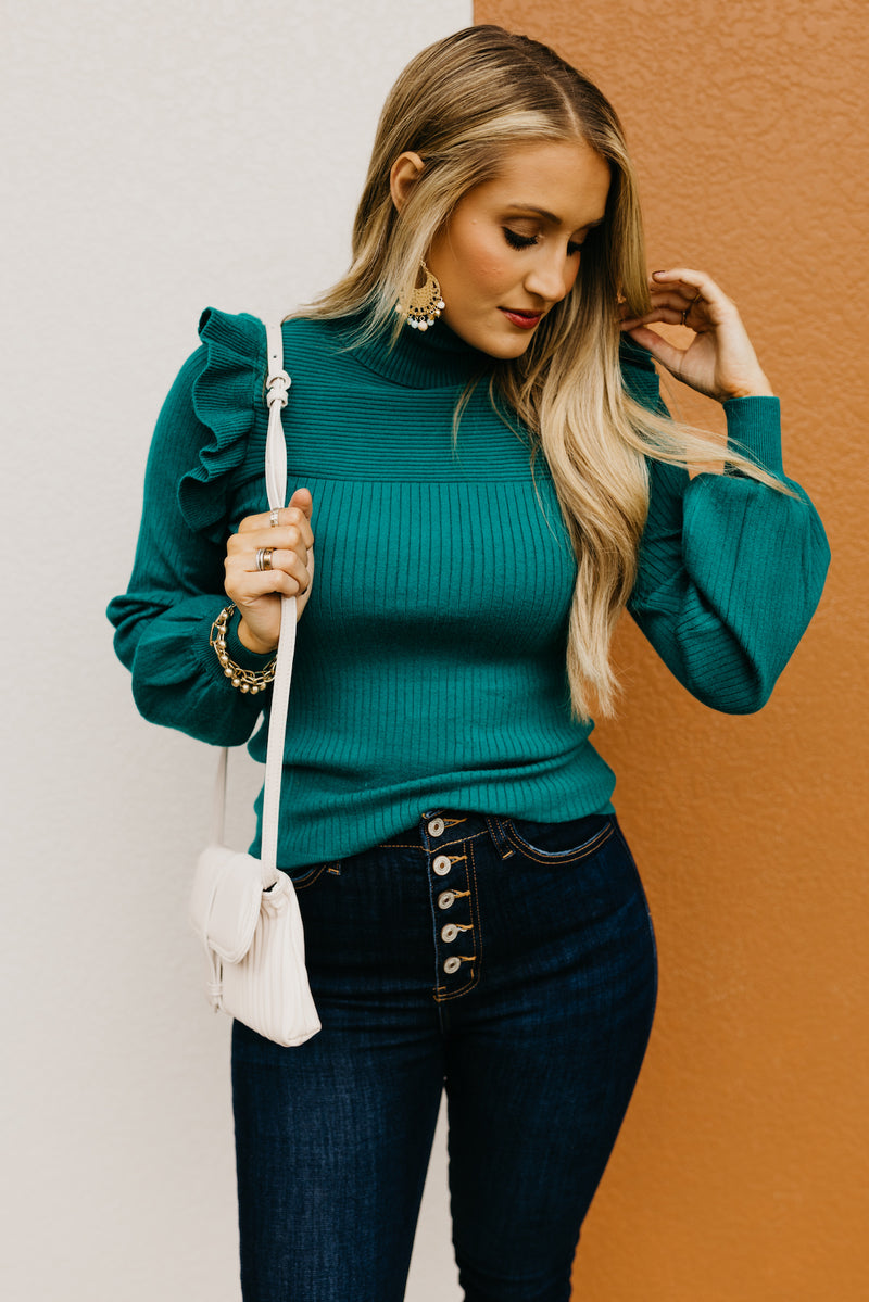 The Kellen Ribbed Turtleneck Top