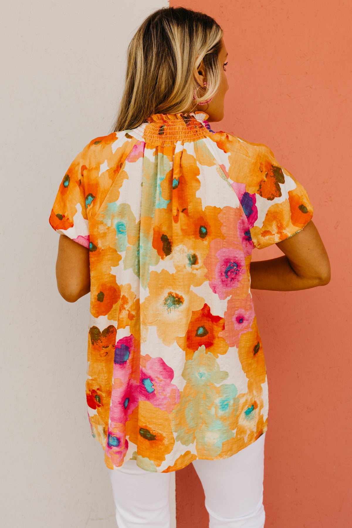 The Blakely Floral Smock Neck Top