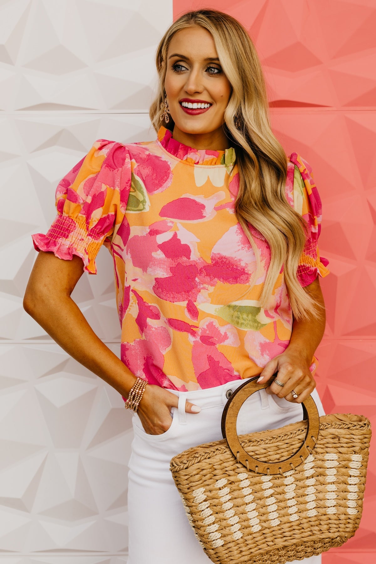 The Paityn Ruffle Neck Woven Blouse