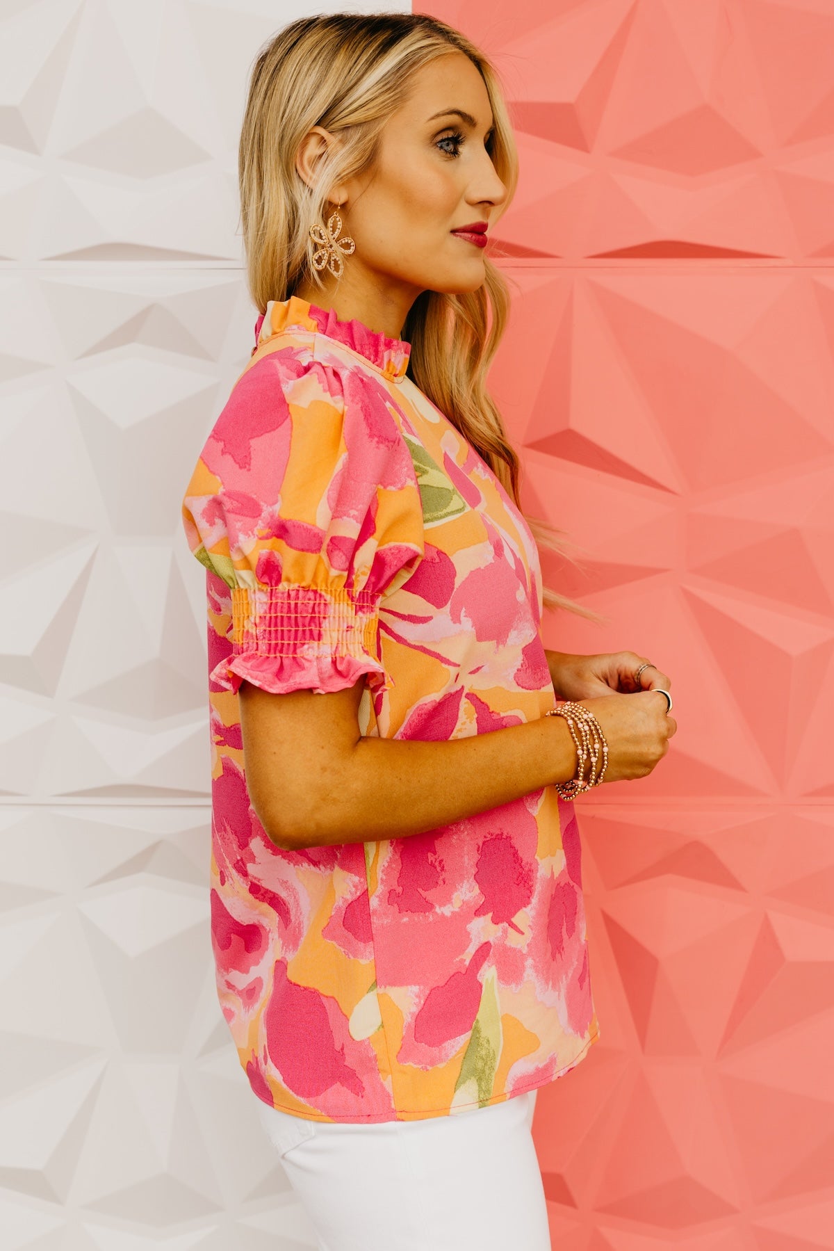 The Paityn Ruffle Neck Woven Blouse