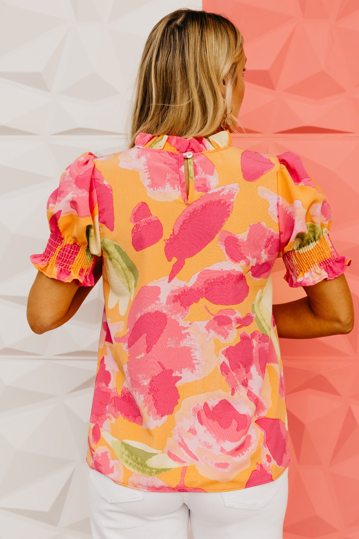The Paityn Ruffle Neck Woven Blouse