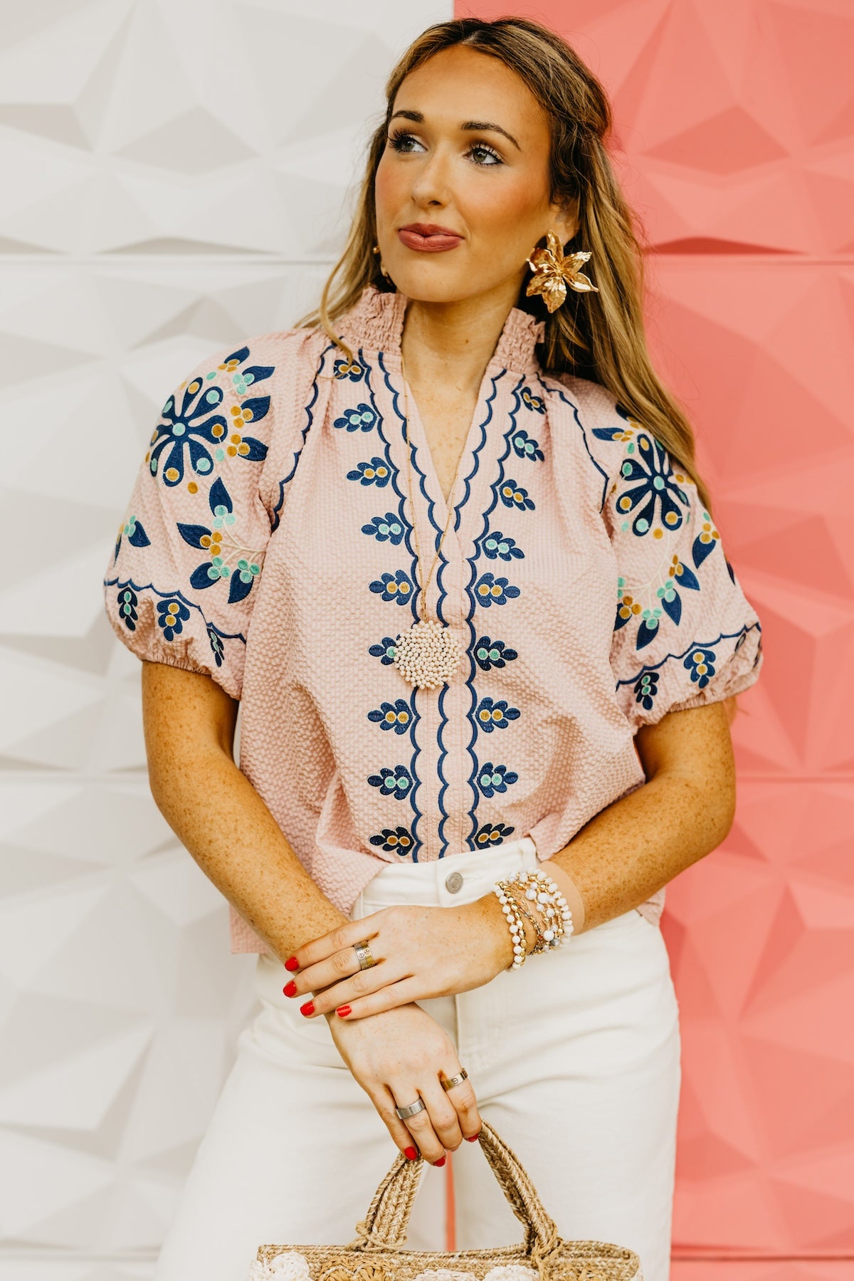 The Cayson Textured Embroidered Top | MOD Boutique