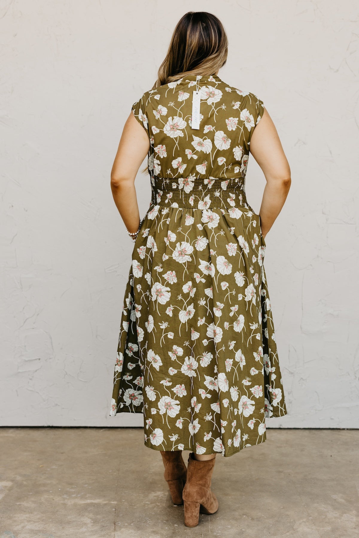 The Libbie Floral Zip Front Midi Dress
