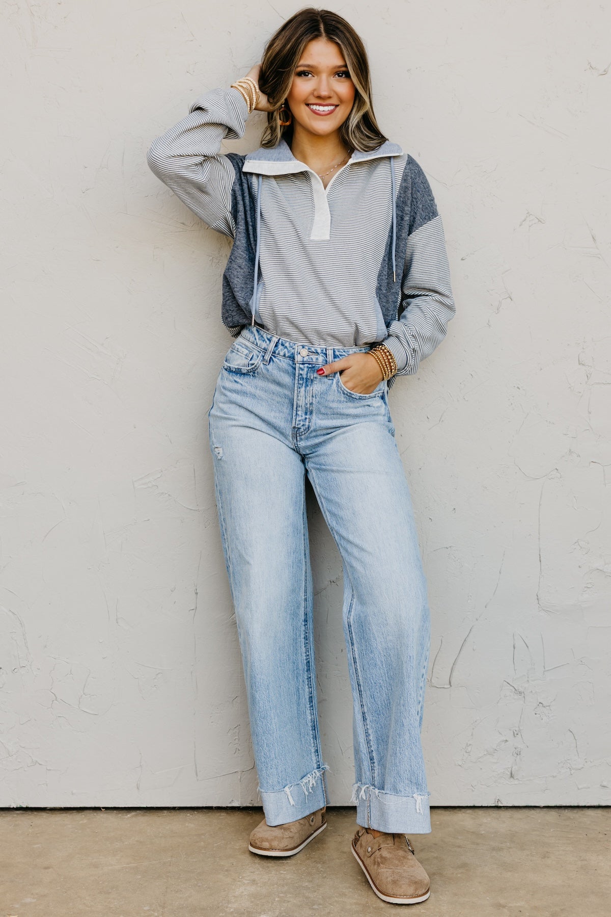 The Byron Brushed Mixed Pullover Sweatshirt