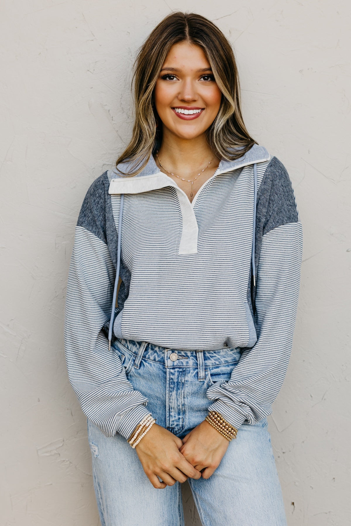 The Byron Brushed Mixed Pullover Sweatshirt