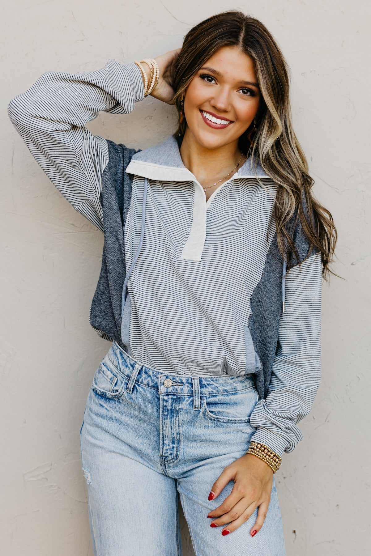 The Byron Brushed Mixed Pullover Sweatshirt