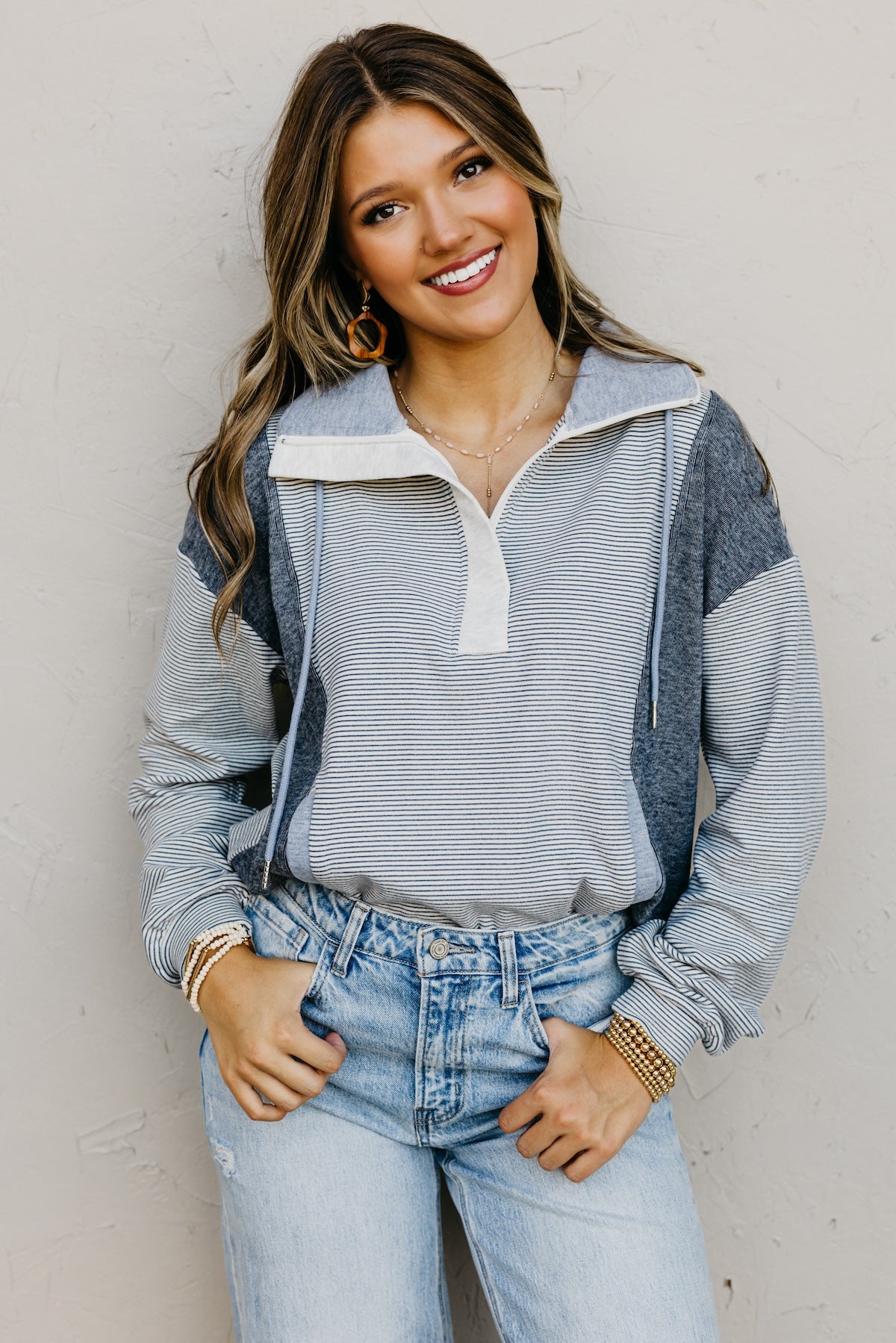 The Byron Brushed Mixed Pullover Sweatshirt