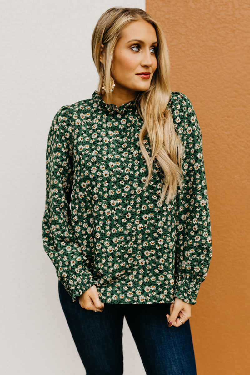The Paityn Long Sleeve Ruffle Woven Top
