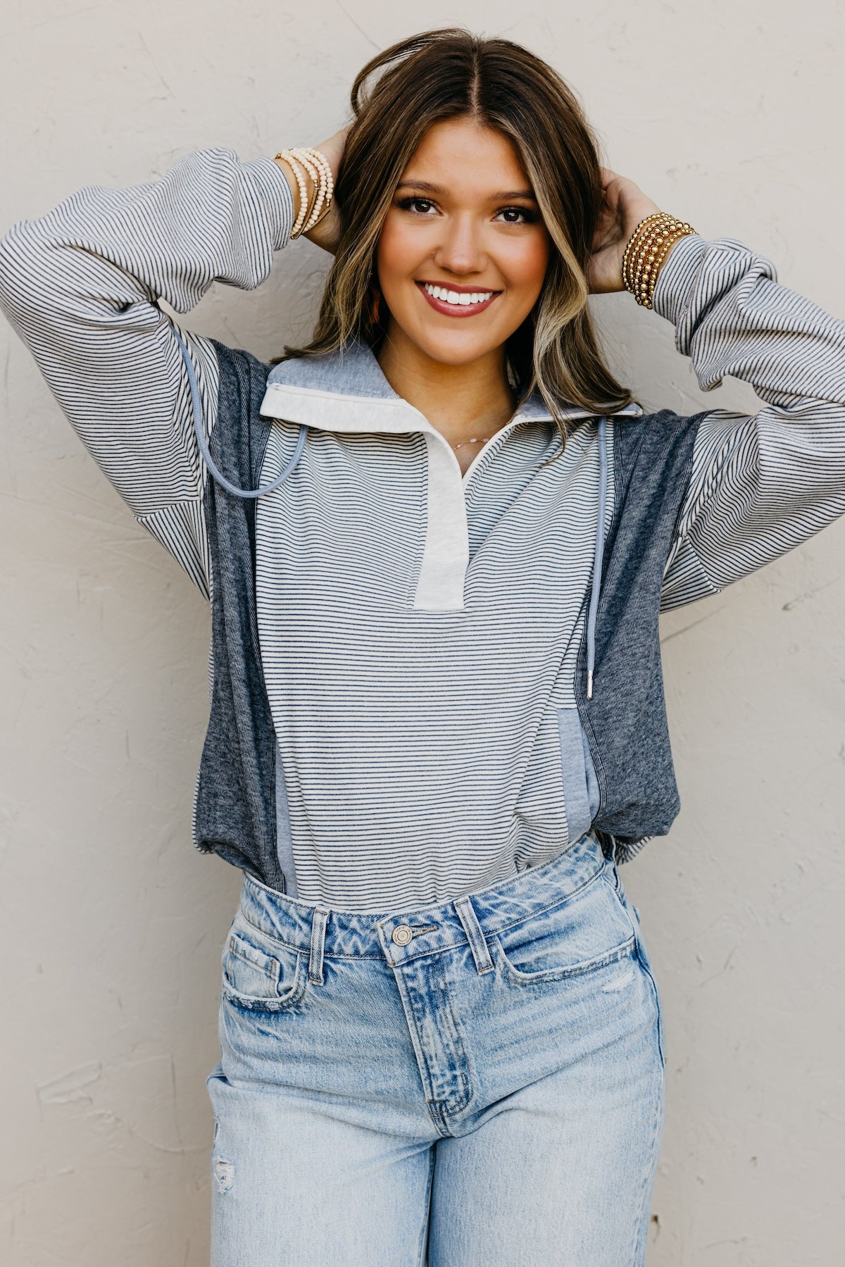 The Byron Brushed Mixed Pullover Sweatshirt