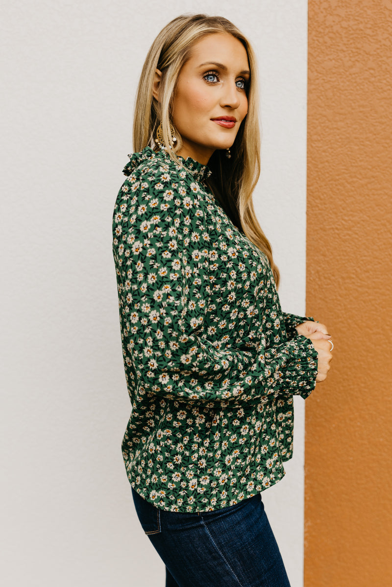 The Paityn Long Sleeve Ruffle Woven Top