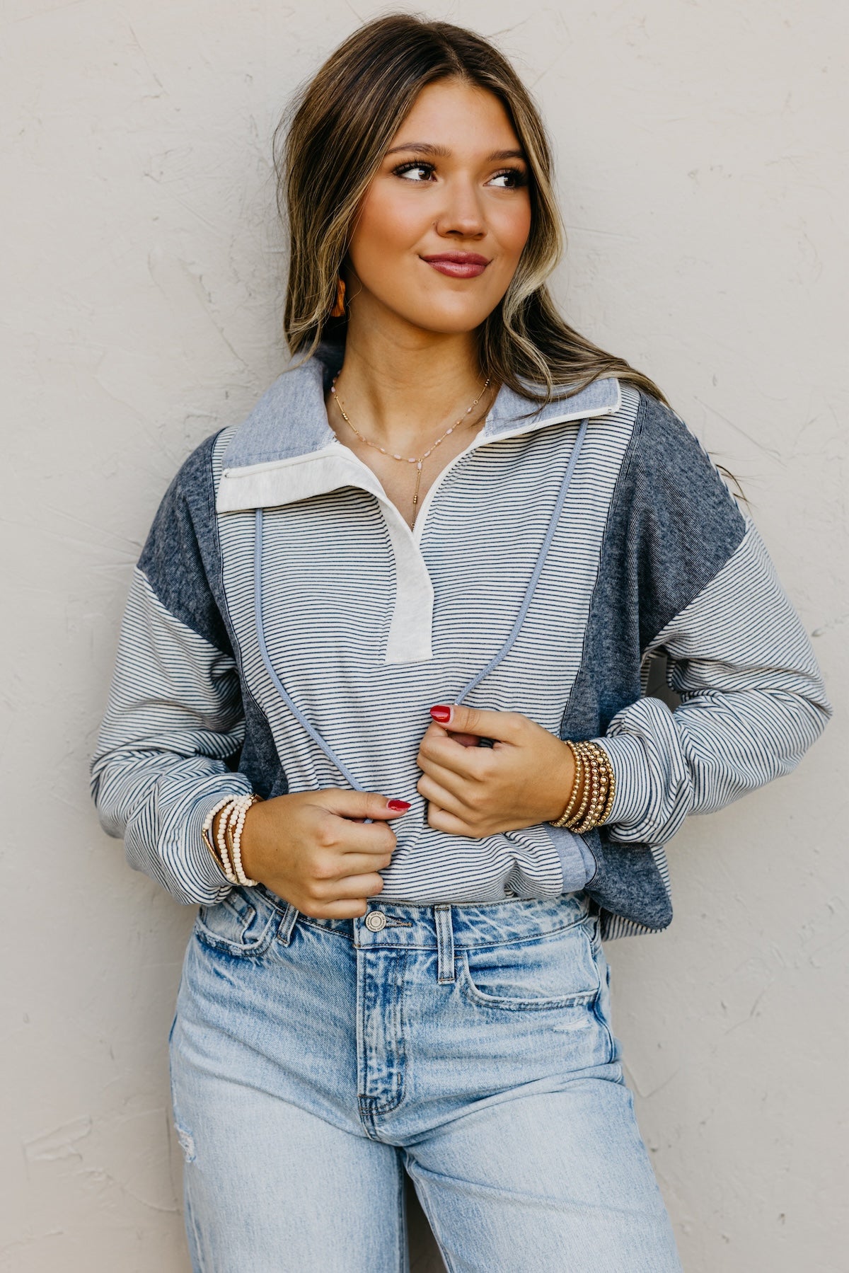 The Byron Brushed Mixed Pullover Sweatshirt