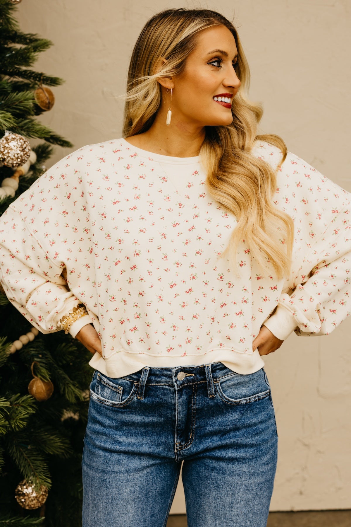 The Maddox Floral Terry Pullover Sweatshirt