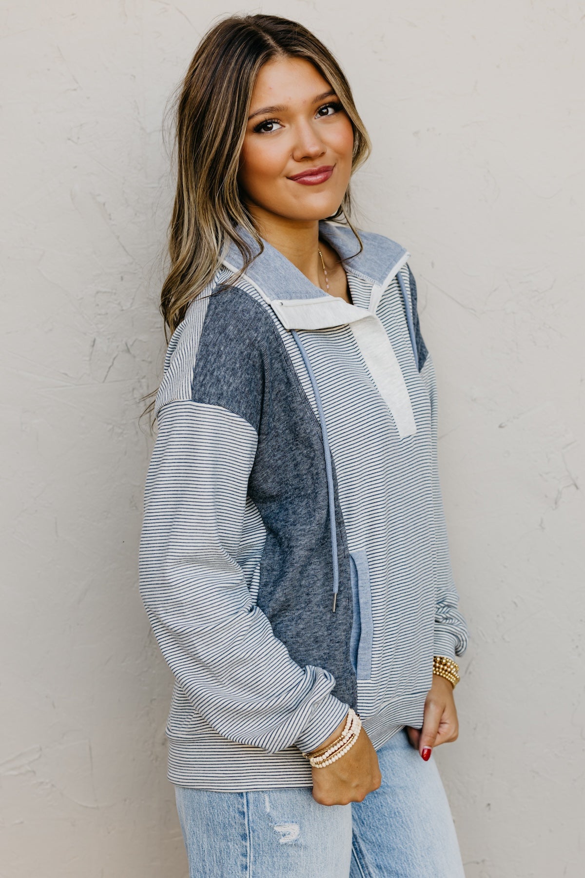 The Byron Brushed Mixed Pullover Sweatshirt