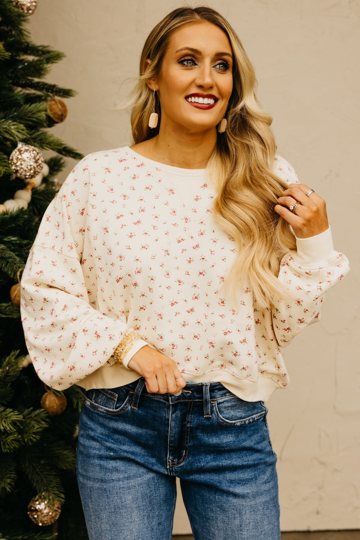 The Maddox Floral Terry Pullover Sweatshirt