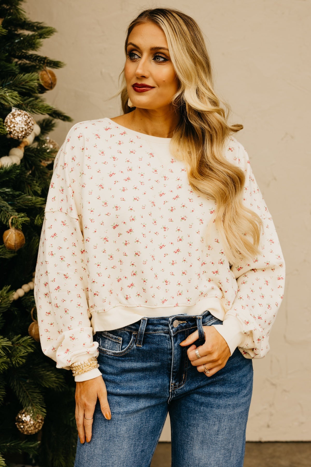 The Maddox Floral Terry Pullover Sweatshirt