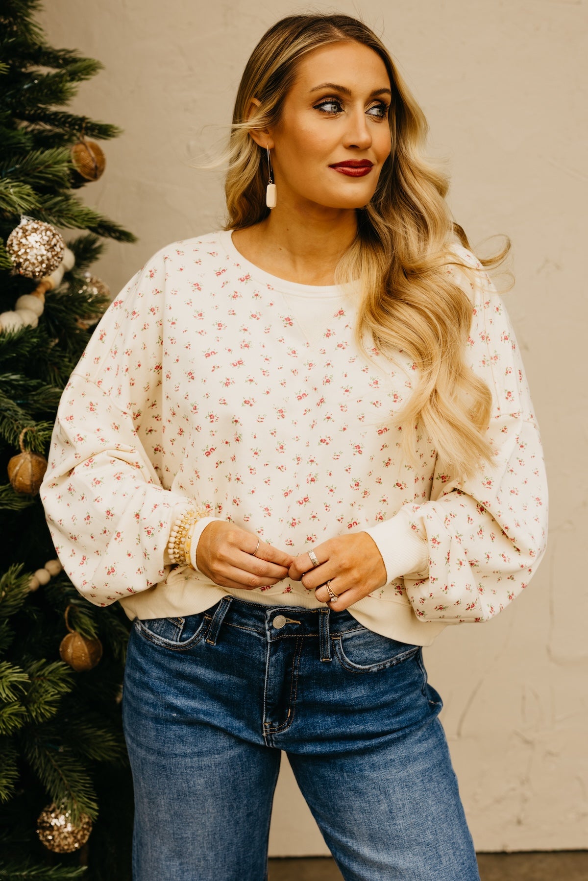 The Maddox Floral Terry Pullover Sweatshirt
