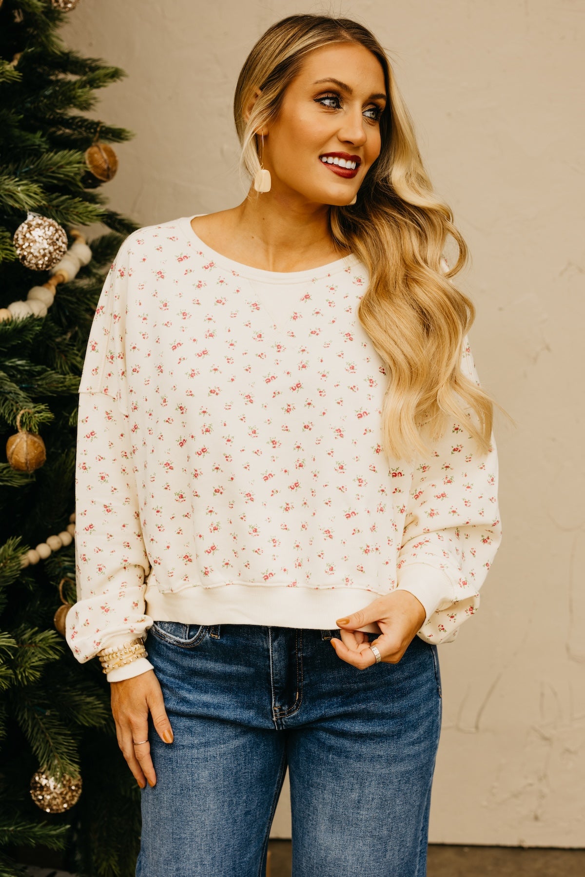 The Maddox Floral Terry Pullover Sweatshirt