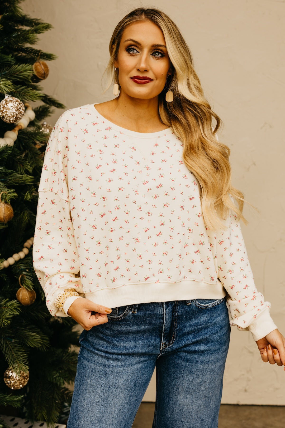 The Maddox Floral Terry Pullover Sweatshirt