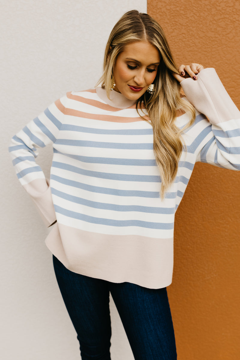 The Alberto Striped Bell Sleeve Sweater