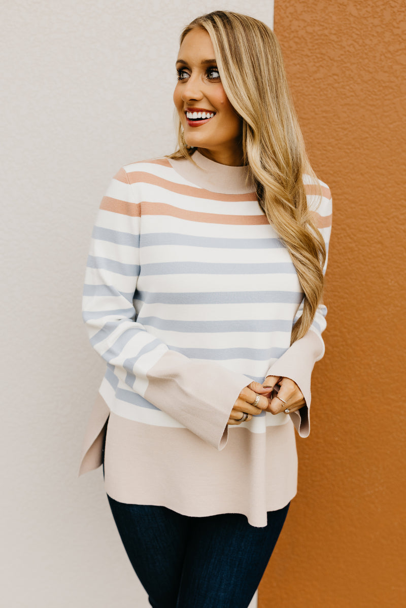 The Alberto Striped Bell Sleeve Sweater