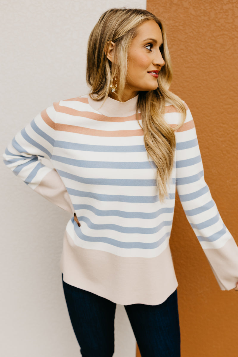 The Alberto Striped Bell Sleeve Sweater