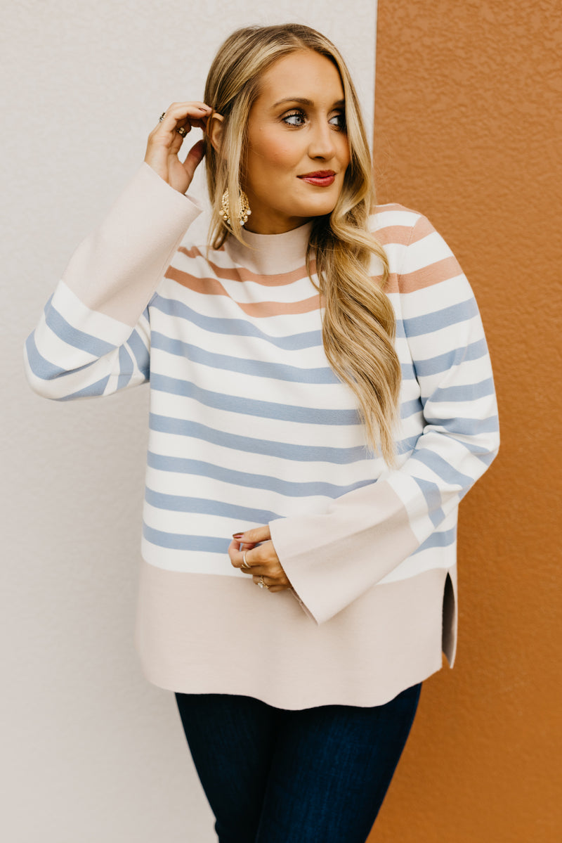 The Alberto Striped Bell Sleeve Sweater