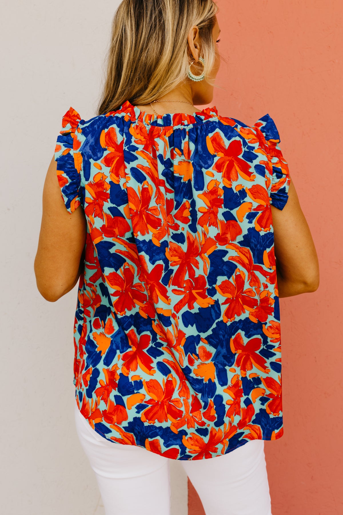 The Emerson Floral Flutter Sleeve Top