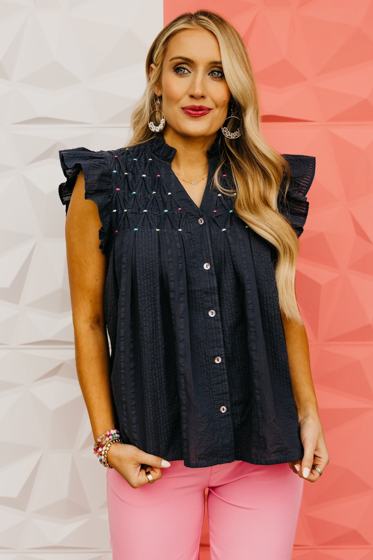 The Norah Embroidered Button Down Shirt