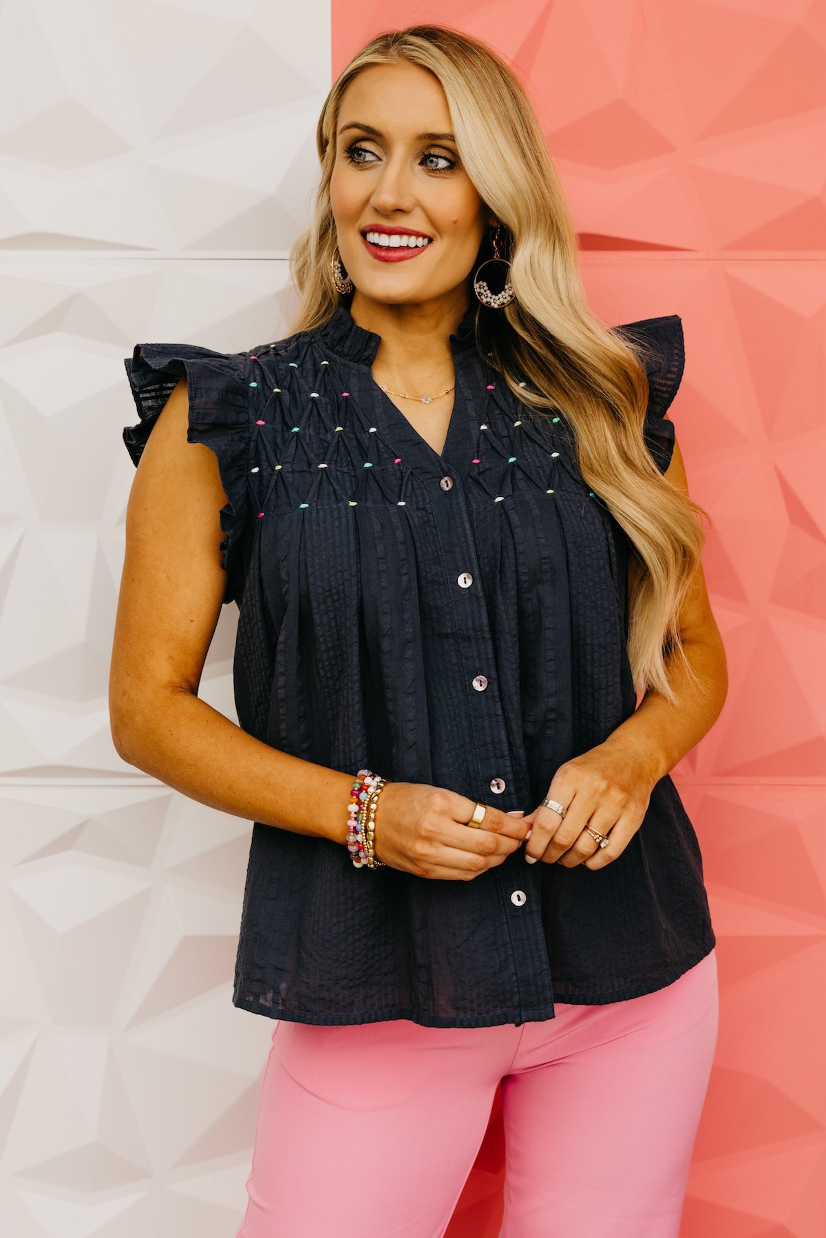 The Norah Embroidered Button Down Shirt