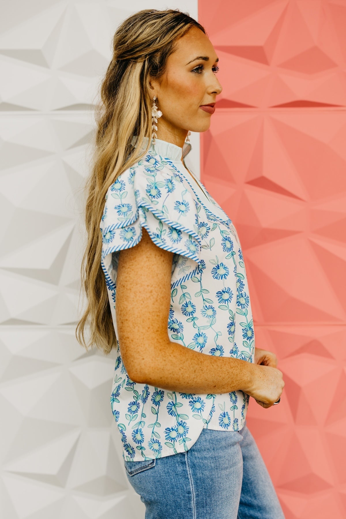The Bryant Floral Double Sleeve Blouse