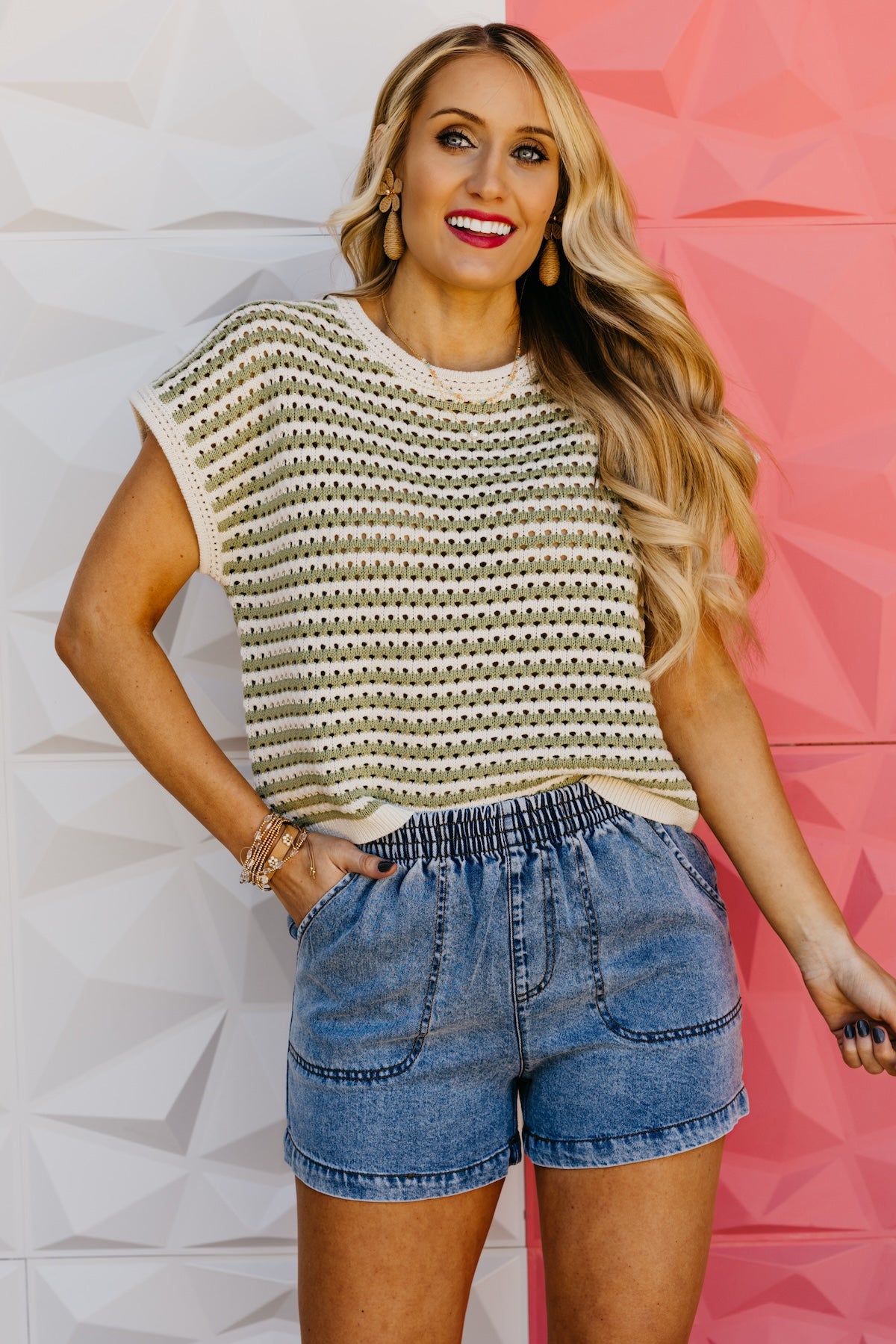 The Braden Stripe Open Knit Sweater