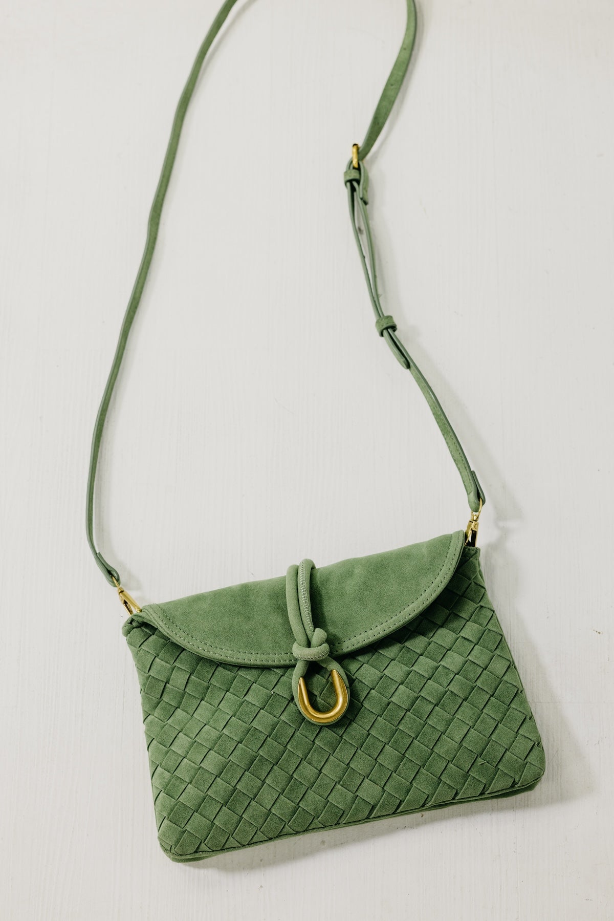 The Adalynn Suede Woven Crossbody Bag