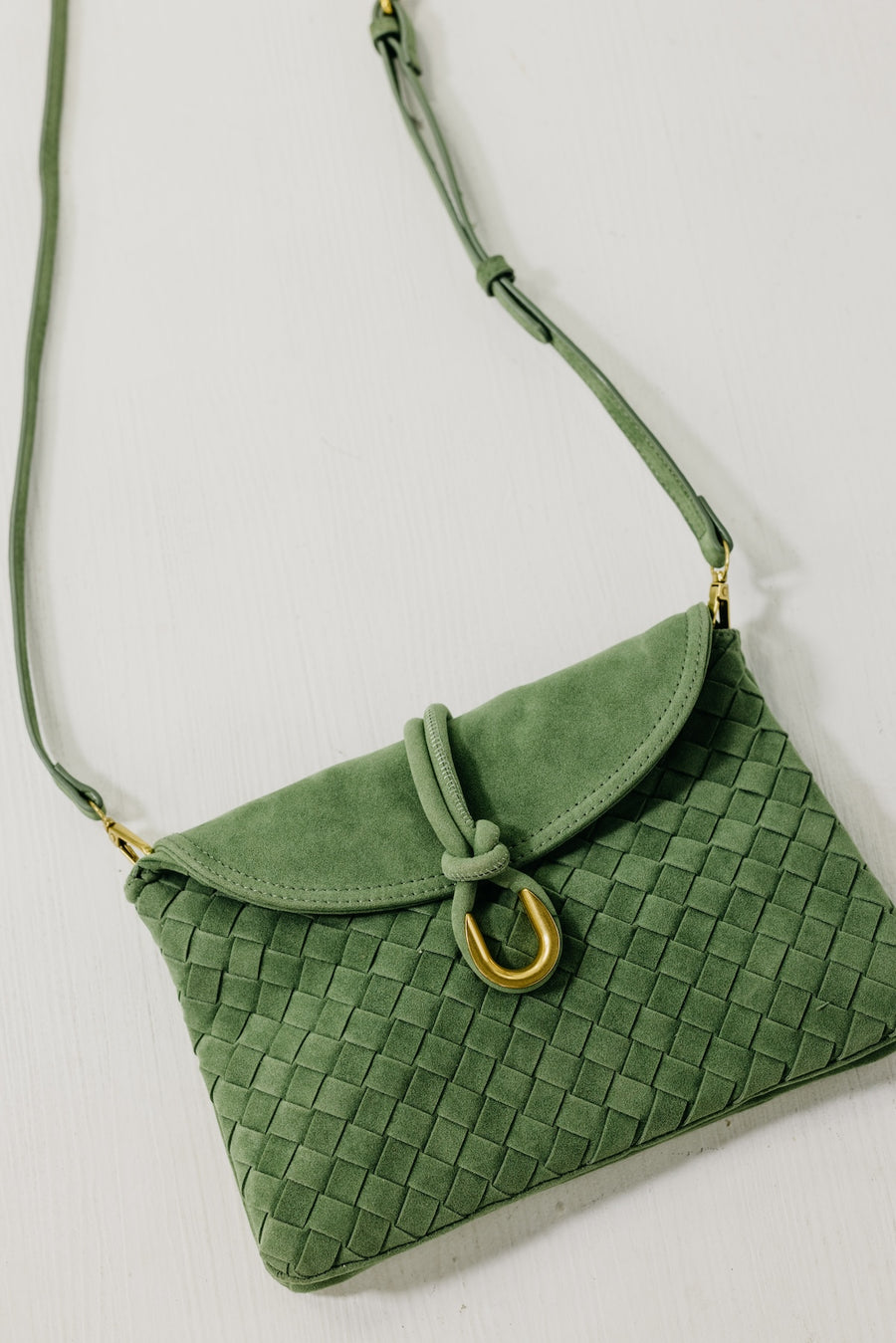 The Adalynn Suede Woven Crossbody Bag