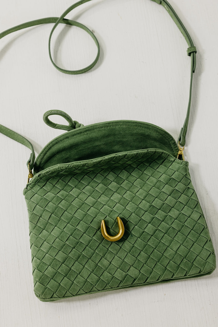 The Adalynn Suede Woven Crossbody Bag