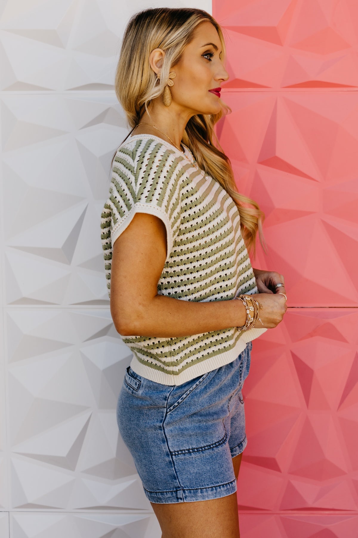 The Braden Stripe Open Knit Sweater
