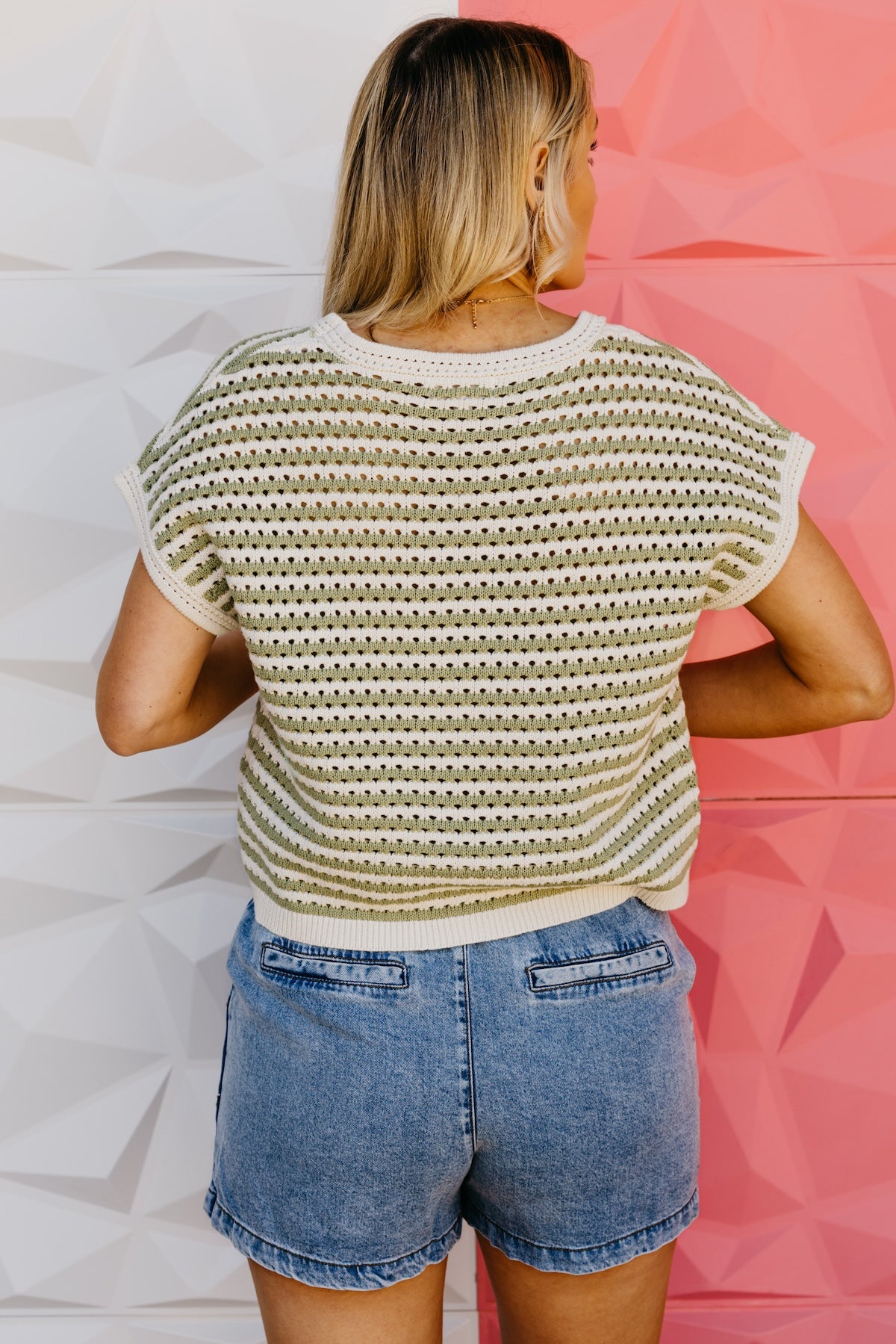 The Braden Stripe Open Knit Sweater