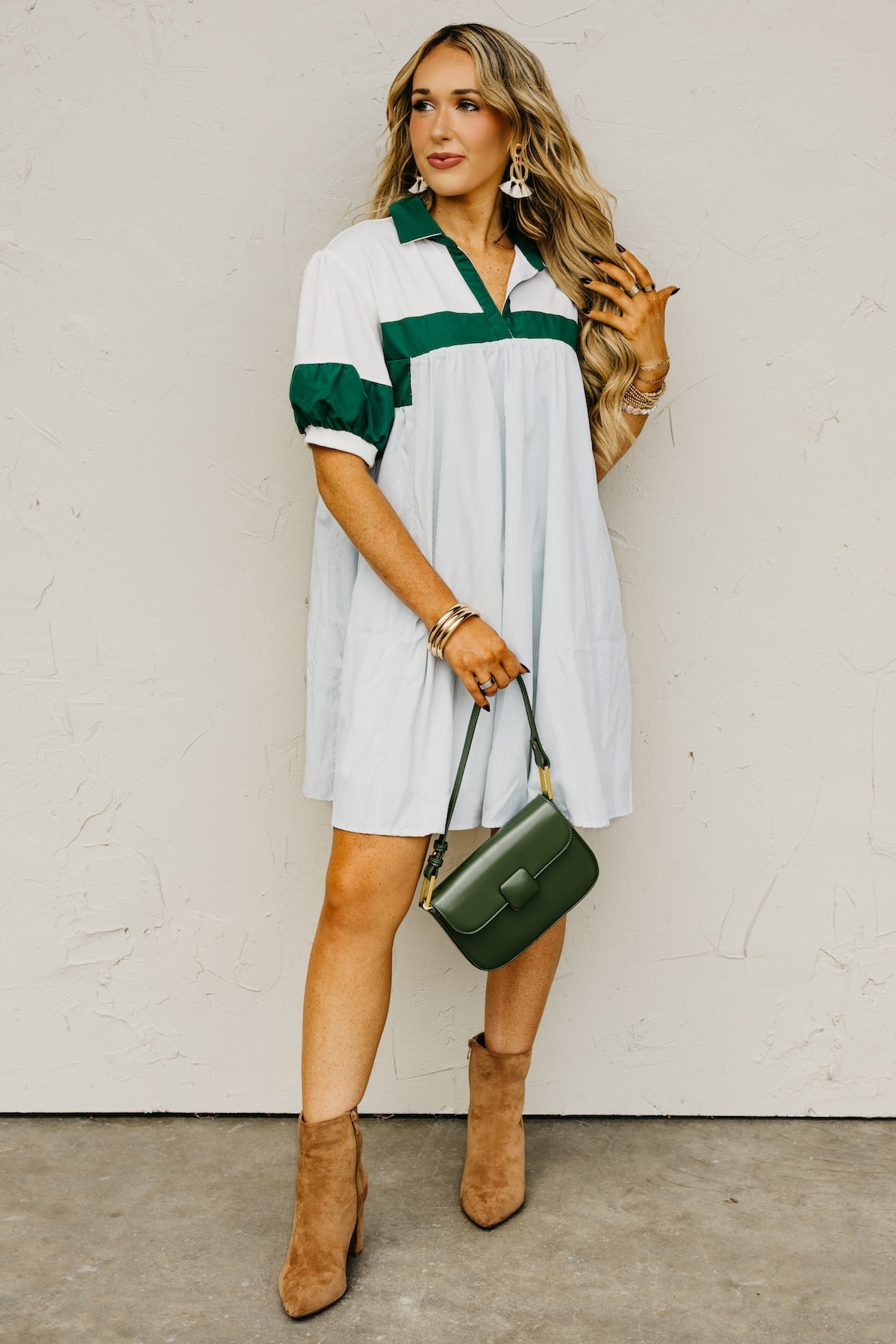 The Gloria Mixed Media Mini Dress