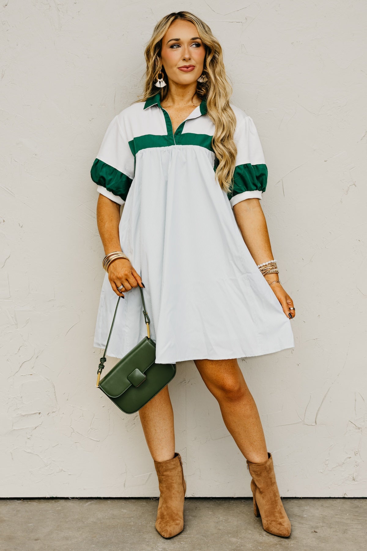 The Gloria Mixed Media Mini Dress