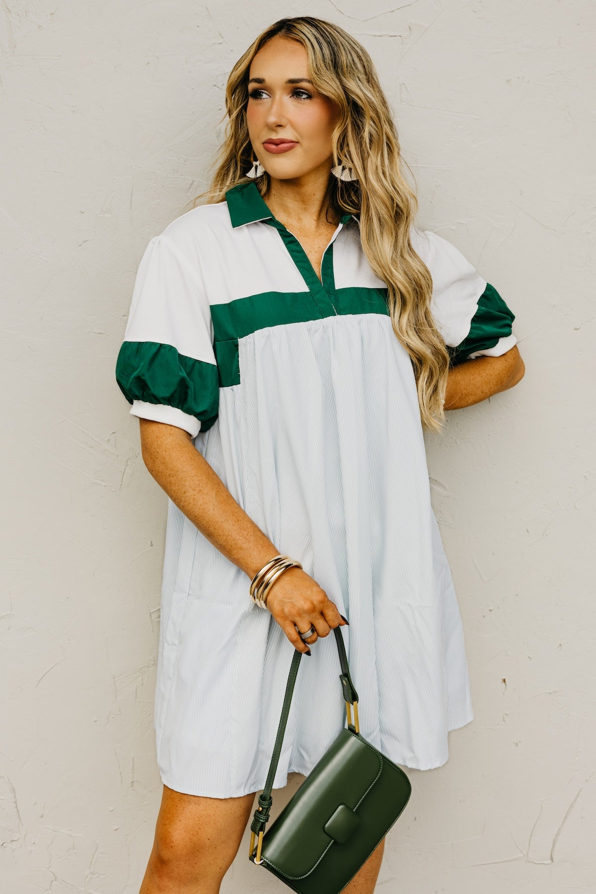 The Gloria Mixed Media Mini Dress