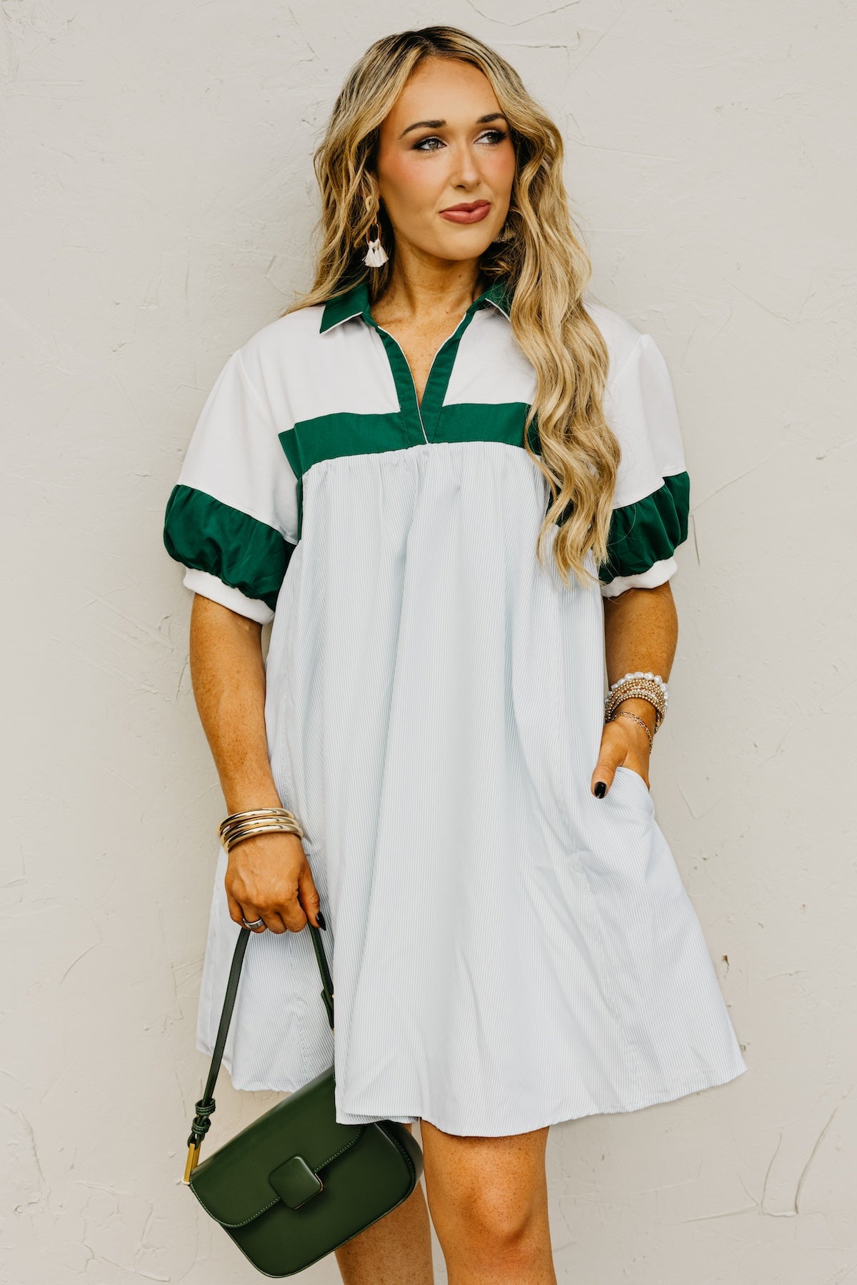 The Gloria Mixed Media Mini Dress