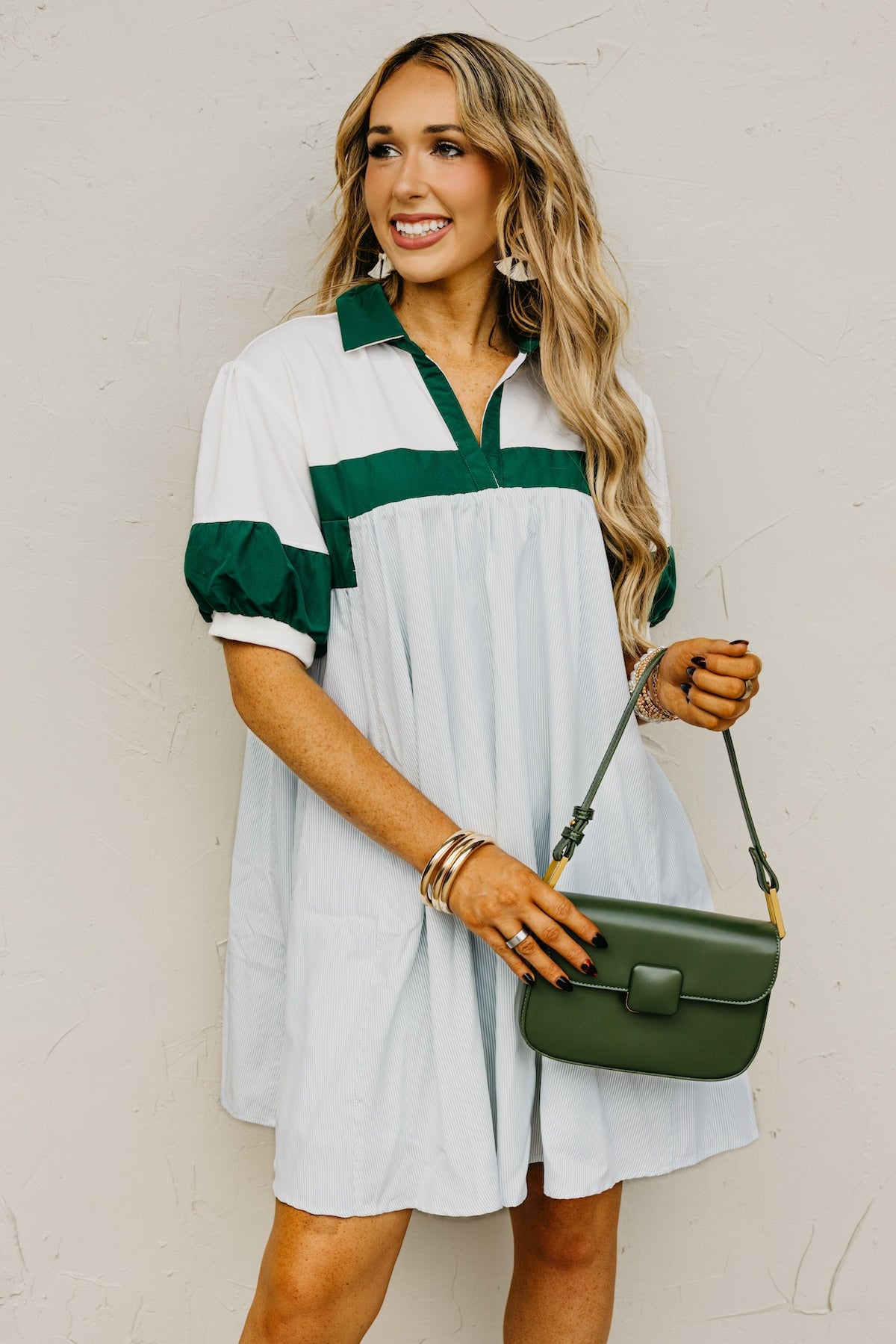 The Gloria Mixed Media Mini Dress